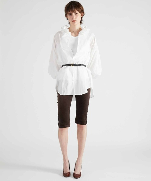 crinkle crinkle crinkle】cotton frill collar shirts/コットンフリル