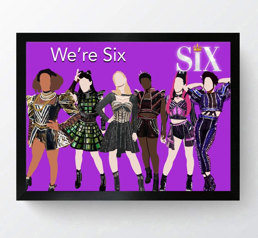 Six Musical Group Illustration. Six Musical Vector Portrait Art