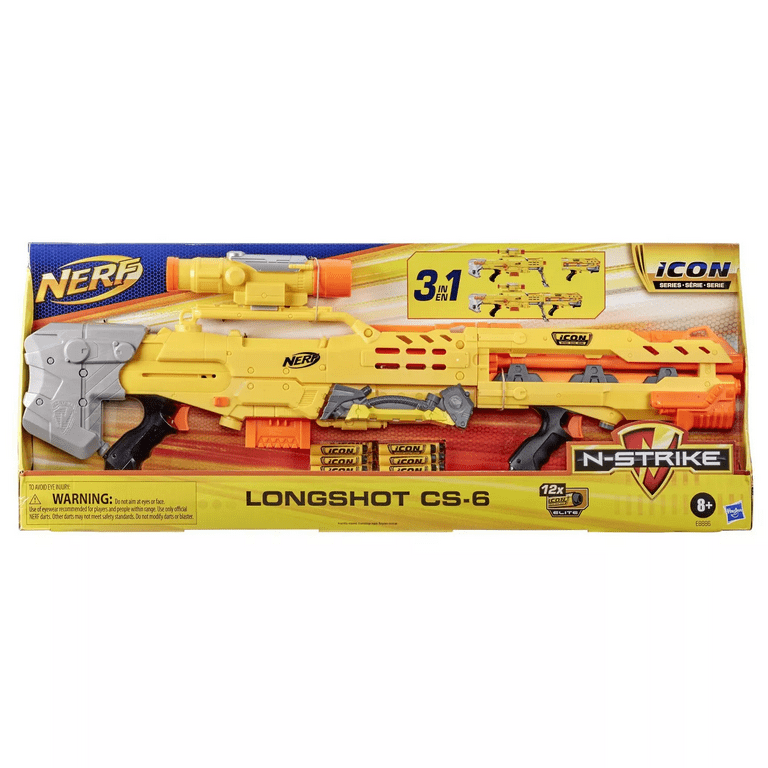 NERF N-Strike Icon Series Longshot CS-6: 3-in-1 Blaster with