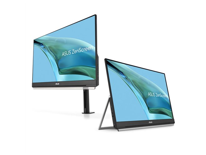 ASUS、スタンド＆クランプアーム付き23.8型ポータブル液晶「ZenScreen