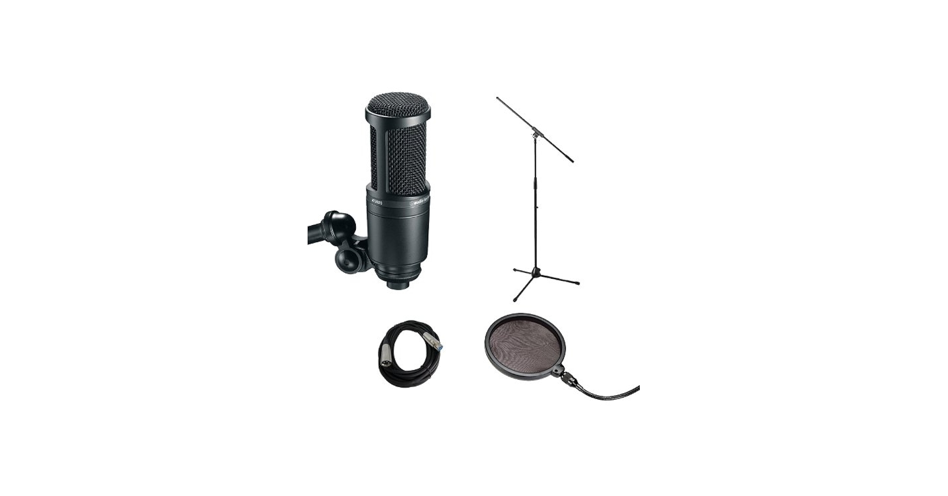 Amazon.com: Audio Technica AT2020 with Mic Stand, Pop filter and