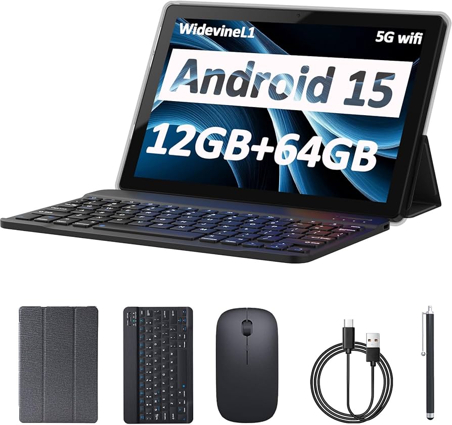 Amazon.com : Android 15 Tablet 10 Inch, 12GB RAM+64GB ROM+1TB