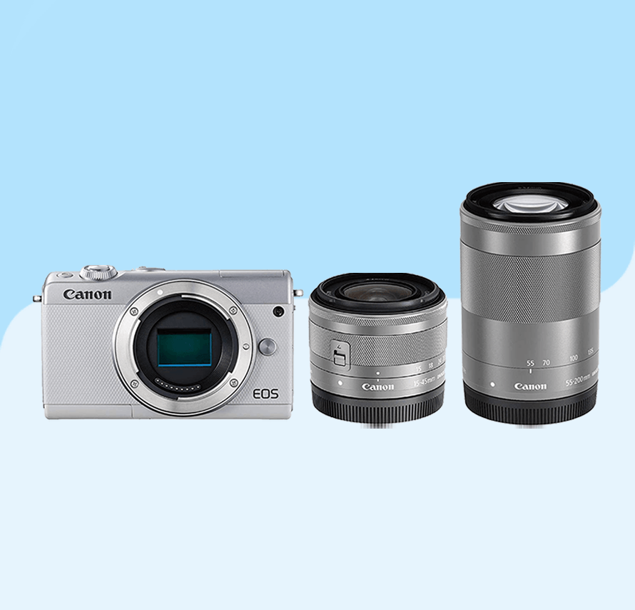 レンタル] Canon EOS M200 標準&望遠レンズセット/ホワイト｜ミラー