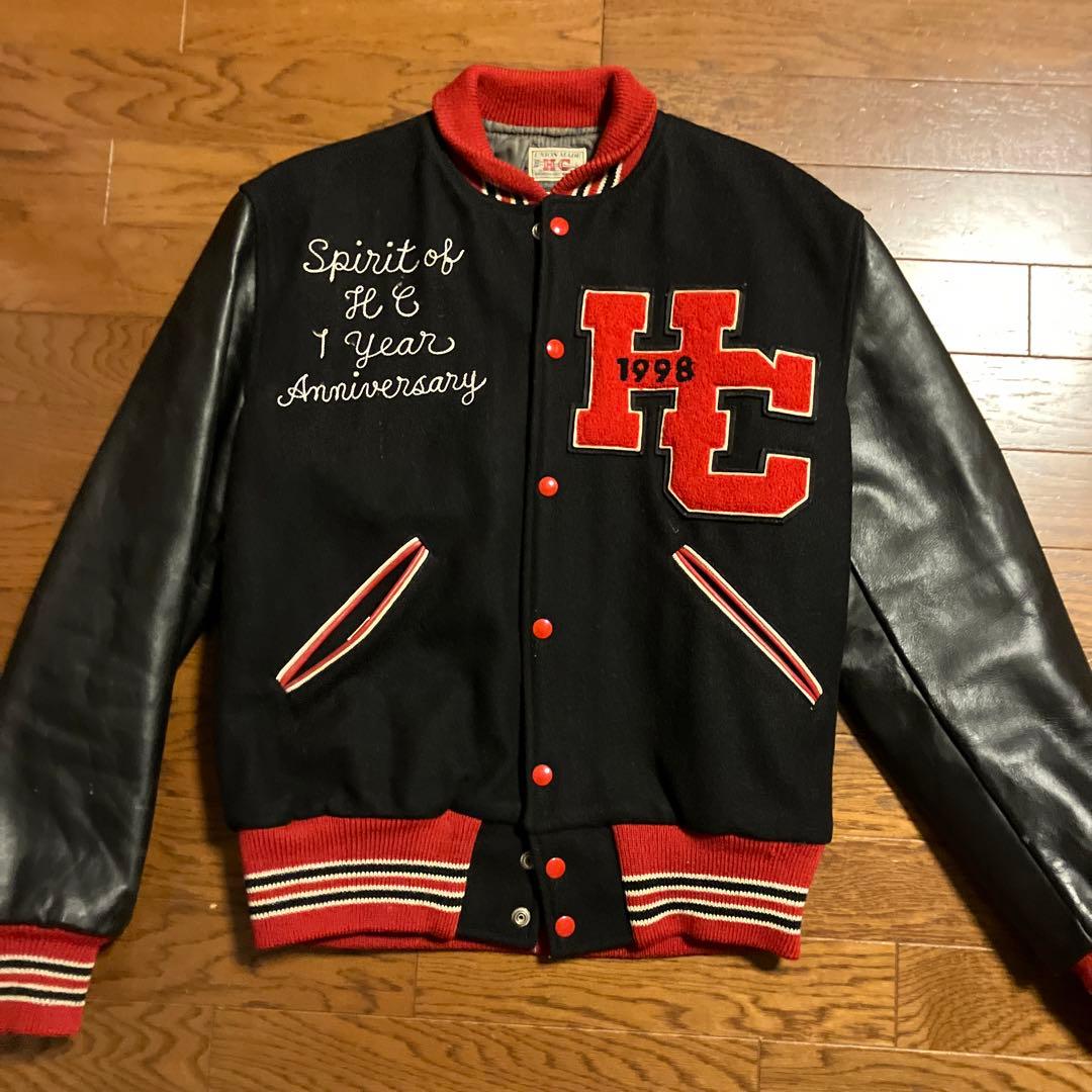 USA製キャッチボールCatchball アワードジャケットサイズ38 黒/赤 キャッチボール 90's 米国製 Catchball スタジャン アワードジャケット