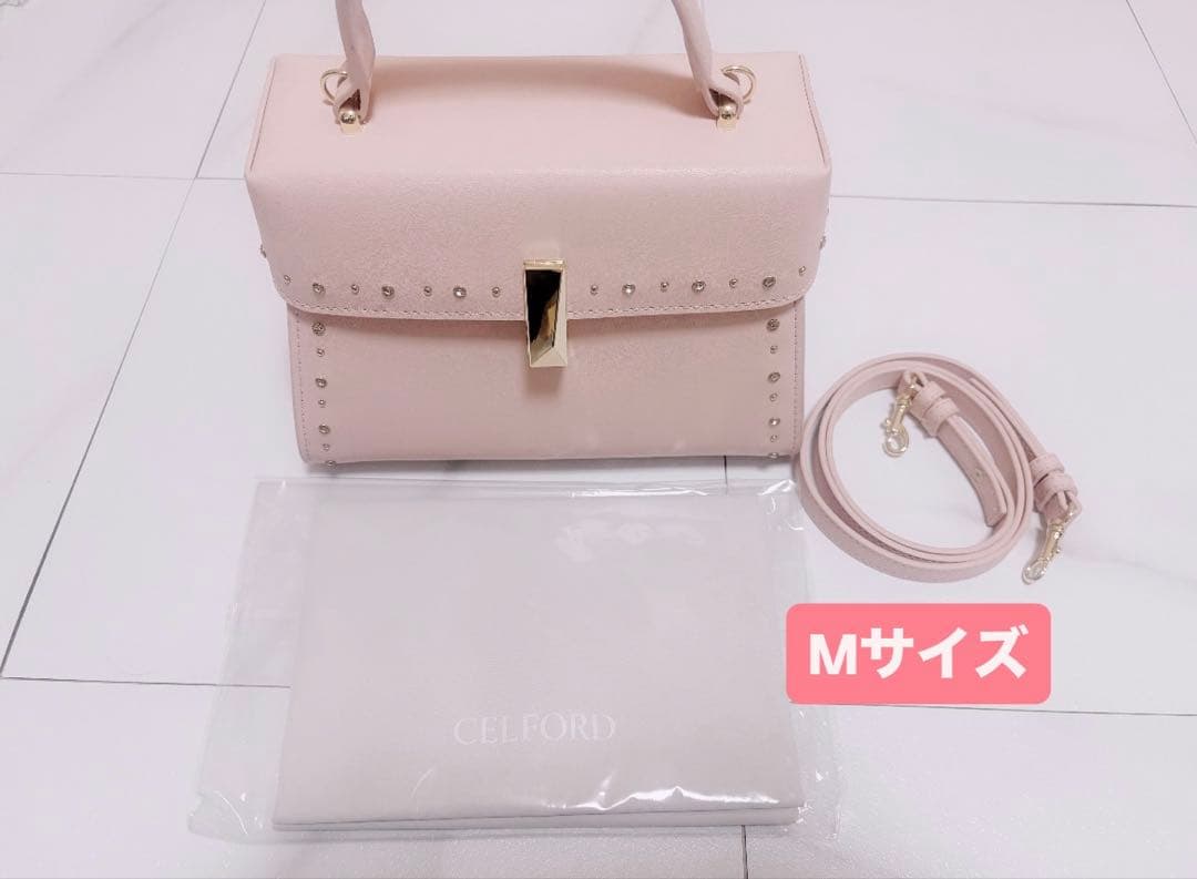 CELFORD リュタン ビジュースタッズポシェット Ｍサイズ PINK リュタン】ビジュースタッズポシェット（M）(ハンドバッグ)｜BAGS