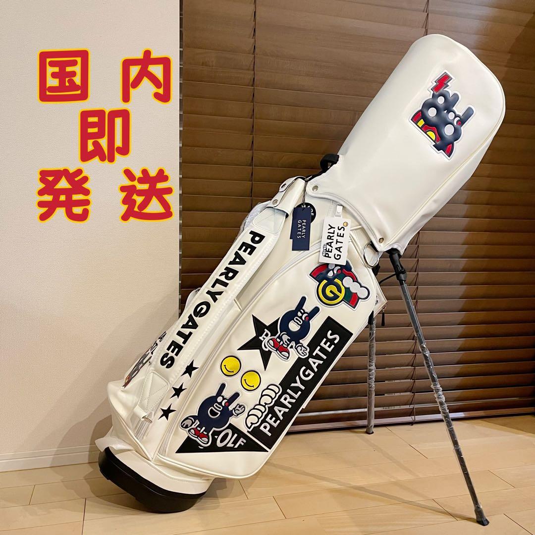 も*も様 【即発送】PEARLY GATESパーリーゲイツ キャディバッグ ゴル PEARLY GATES（パーリーゲイツ） キャリーケース 黒×白 ニコちゃん