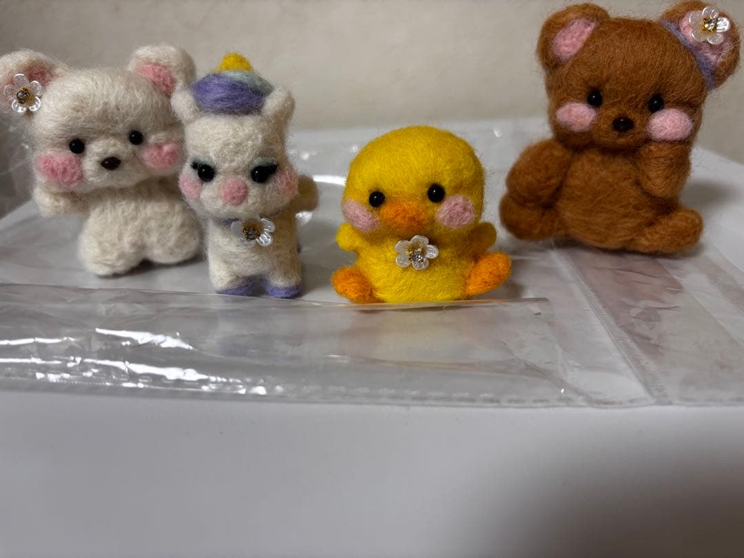【4体まとめセット】フェルトキャラクターぬいぐるみセット アクレーヌスターターセット付き ちいかわ くりまんじゅう 手作り